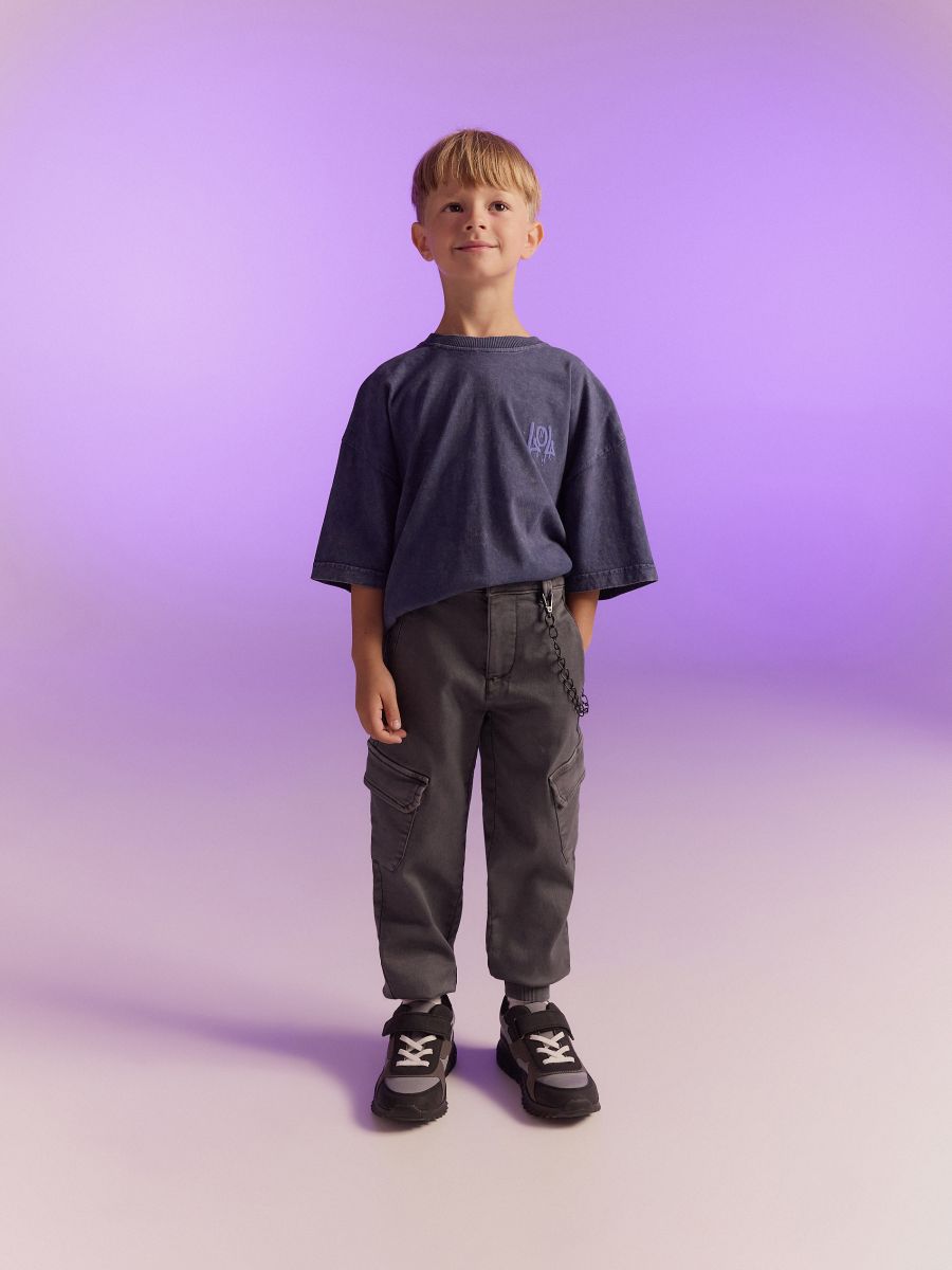 Elastic joggers with chain detail - dark grey - RESERVED - 6
