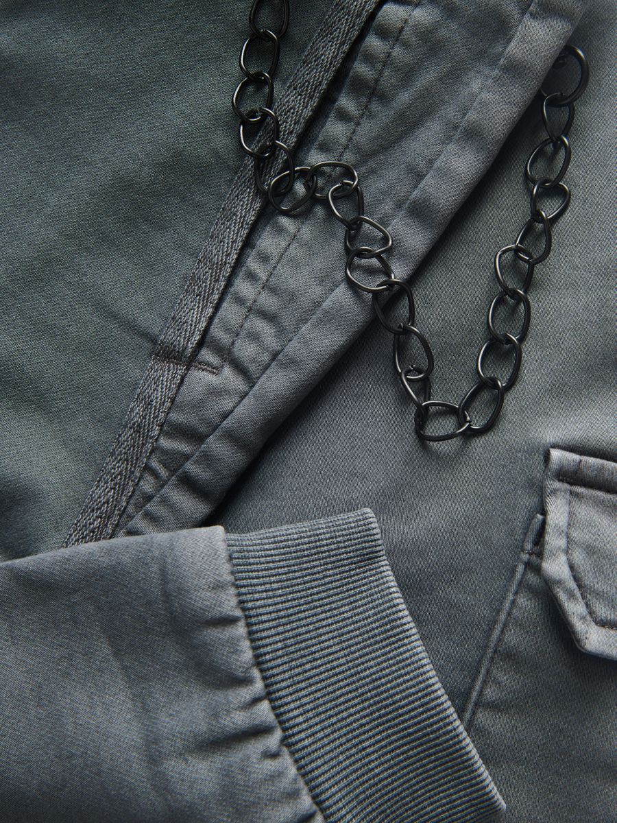 Elastic joggers with chain detail - dark grey - RESERVED - 3