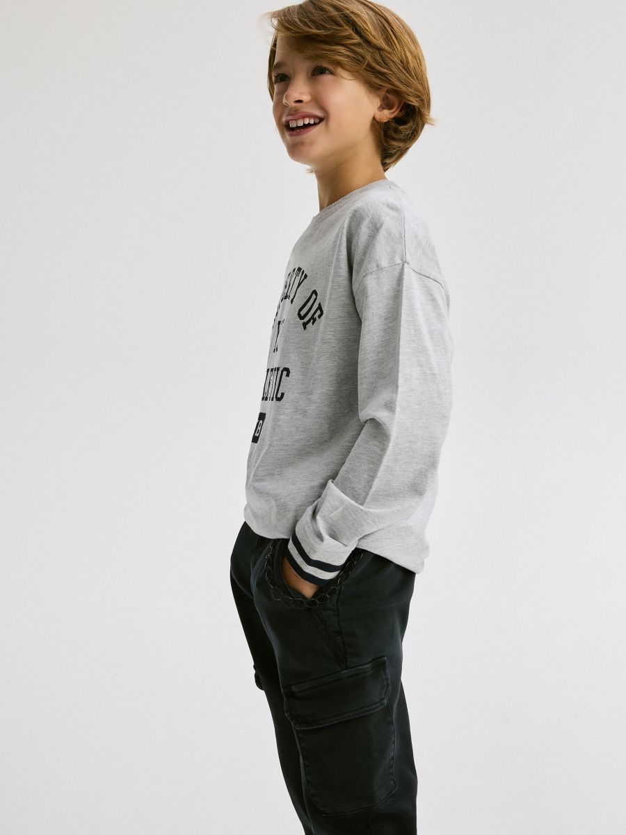 Elastične jogger pantalone s lancem - crno - RESERVED - 5