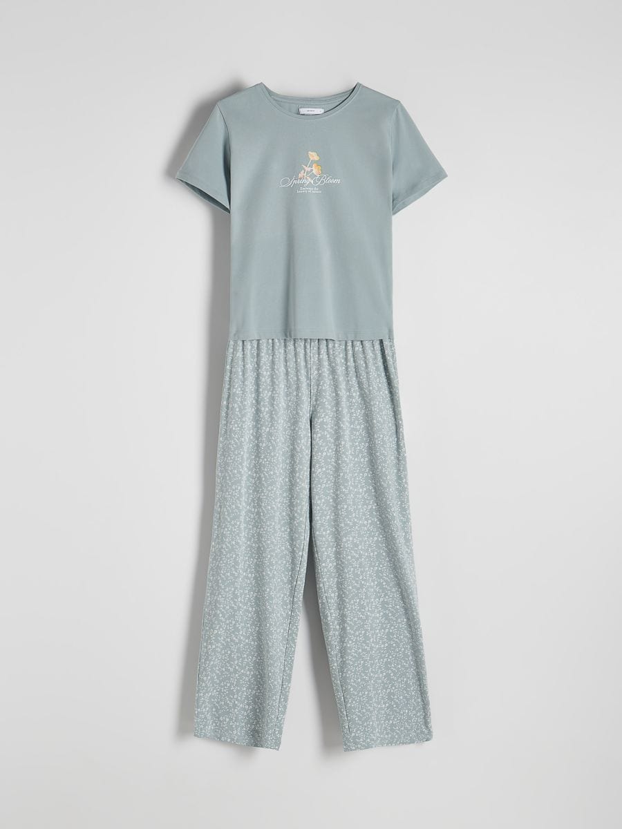 Two piece printed pyjama set - pale green - RESERVED - 5