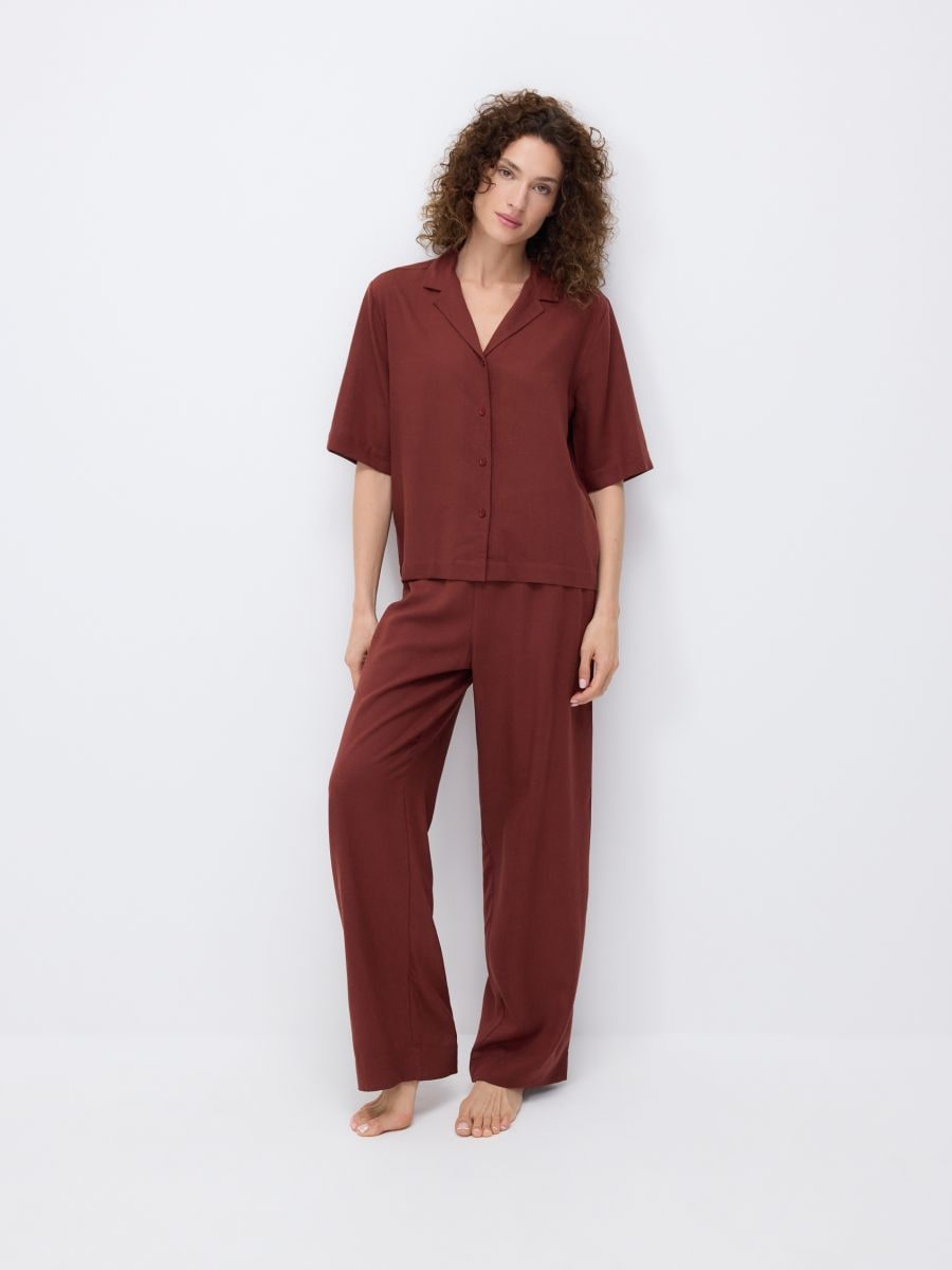 LADIES` PYJAMA - кармин - RESERVED