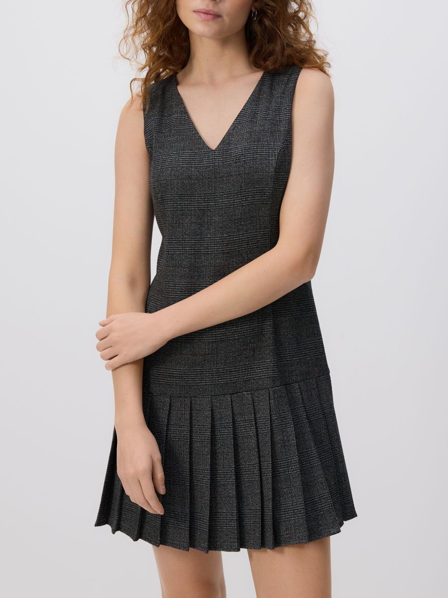 Pleated dress - anthracite - RESERVED