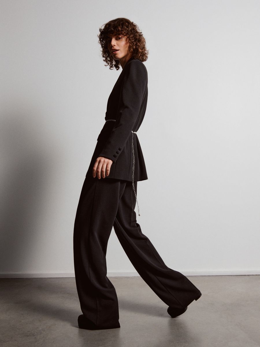 Blazer with decorative chain belt - black - RESERVED - 4