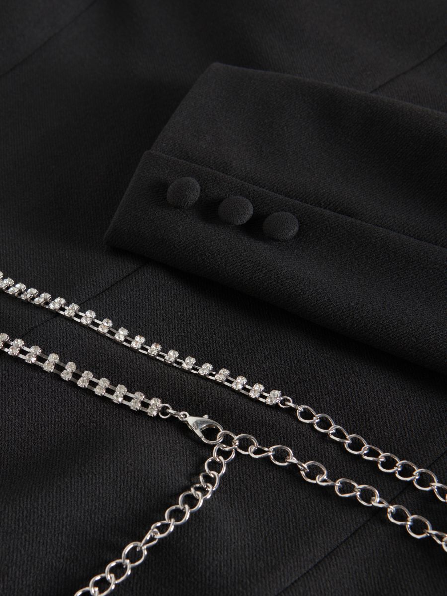 Blazer with decorative chain belt - black - RESERVED - 6