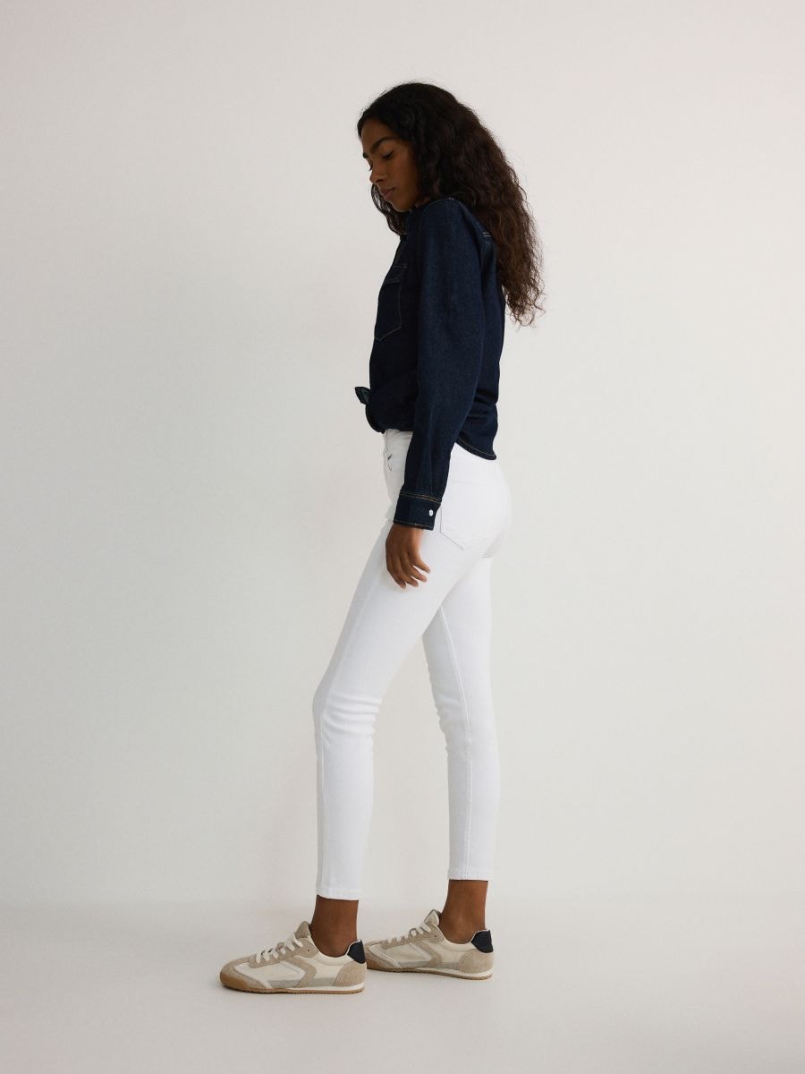 Mid rise slim jeans - white - RESERVED