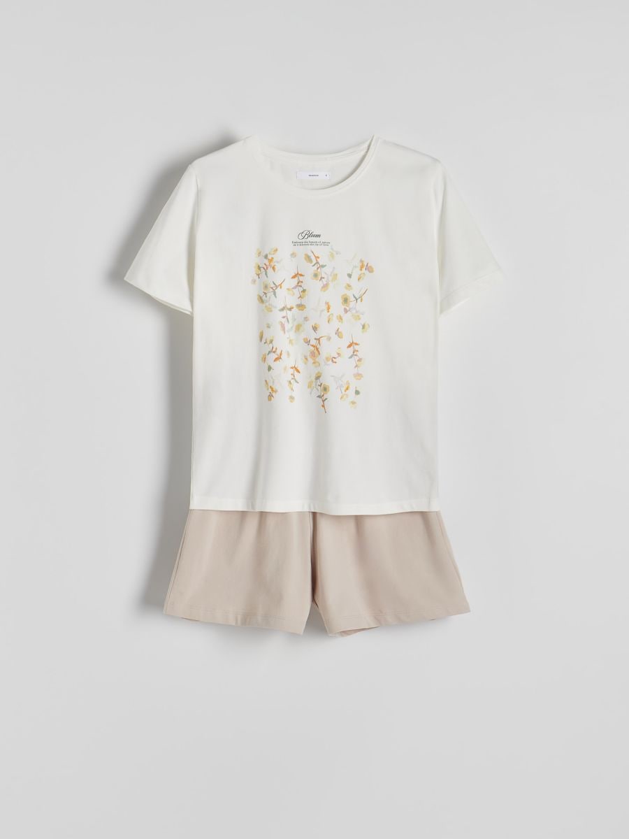 Two piece printed pyjama set - nude - RESERVED - 4