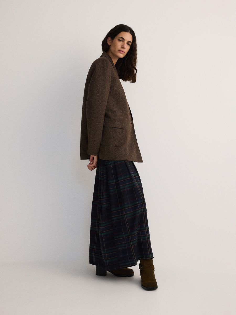 Melange blazer with wool blend - multicolor - RESERVED - 2
