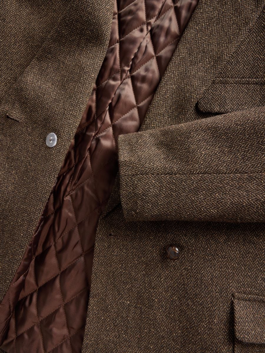 Melange blazer with wool blend - multicolor - RESERVED - 6