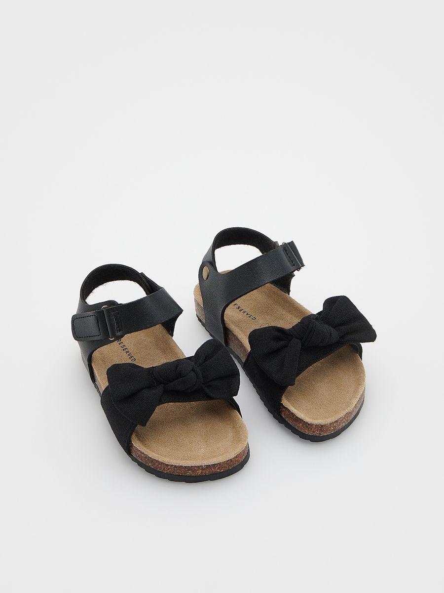 DECORATIVE BOW SANDALS - black - RESERVED