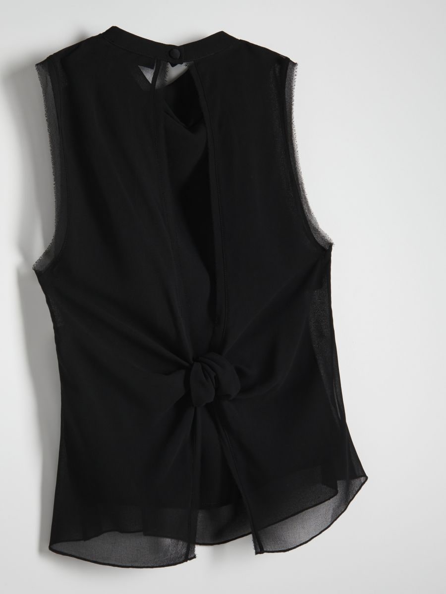 Chiffon top with knot - black - RESERVED - 6