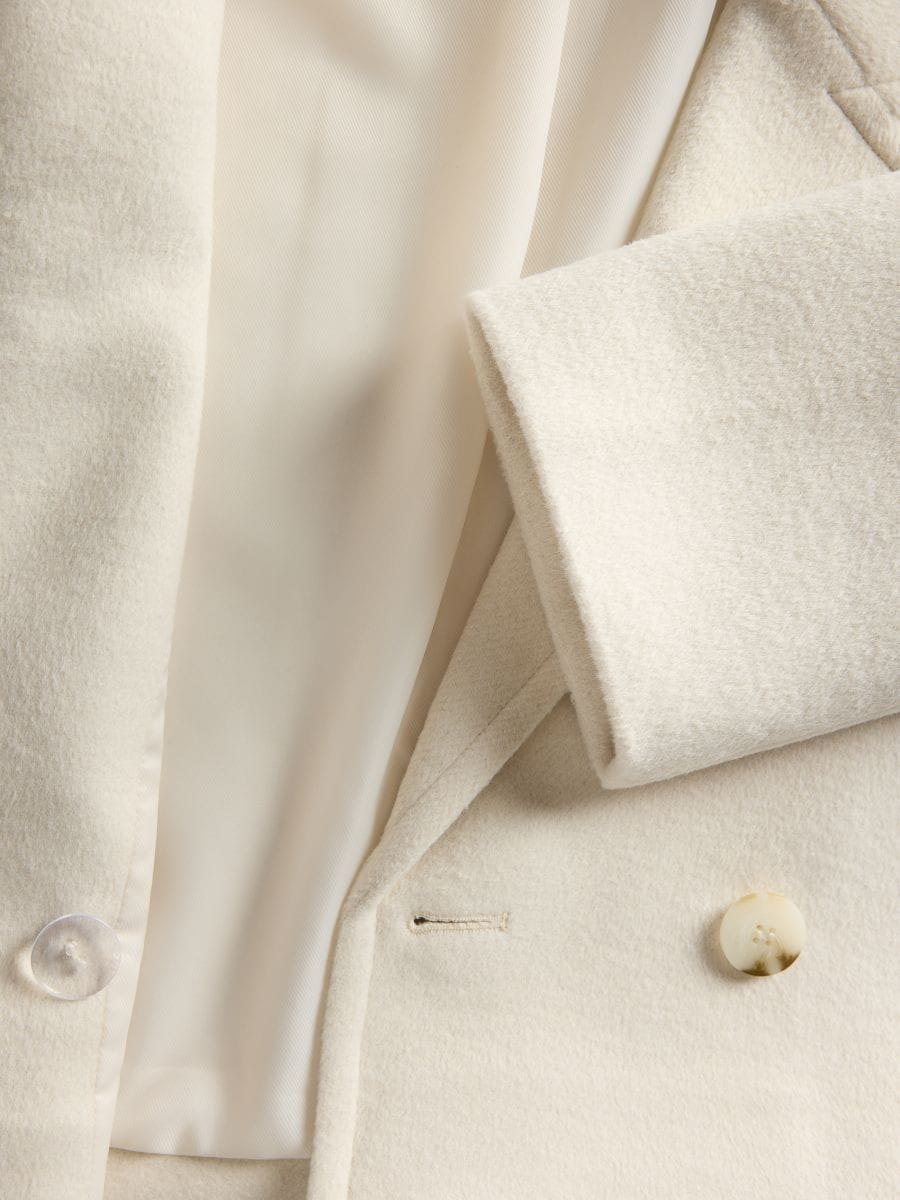 Cropped wool blend jacket - cream - RESERVED - 5