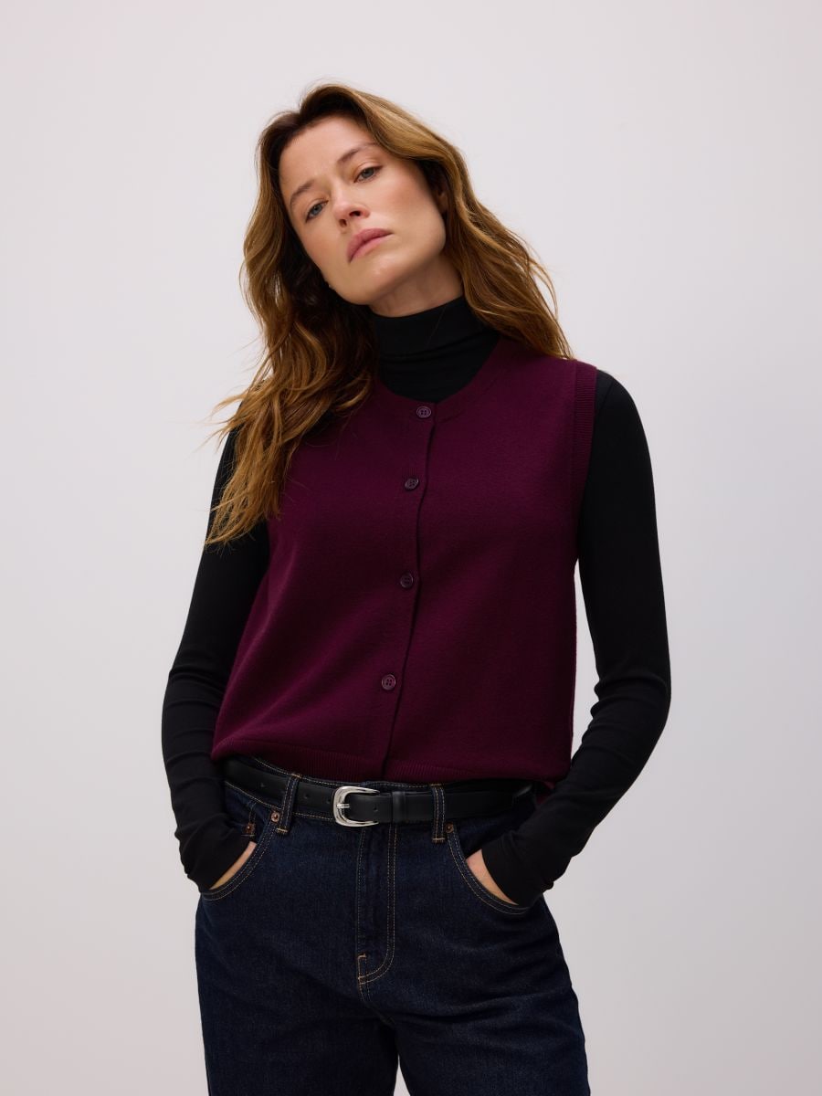Трикотажний жилет - темно-фіолетовий - RESERVED