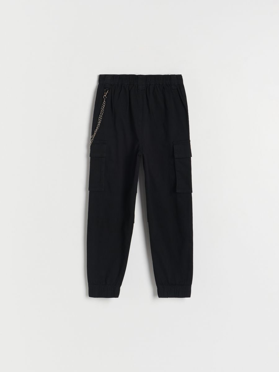 Cargo trousers with chain detail - black - RESERVED - 2