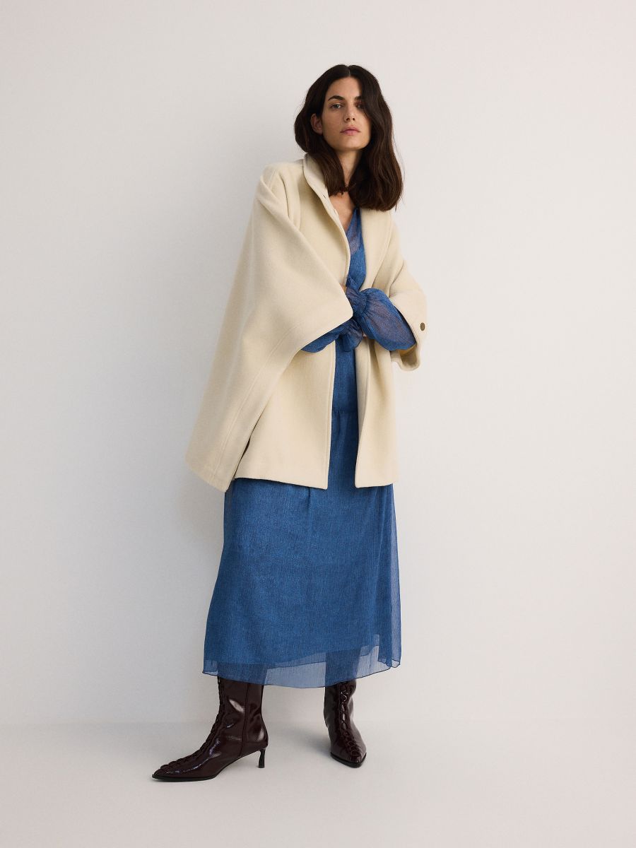 LADIES` COAT - krem - RESERVED - 2