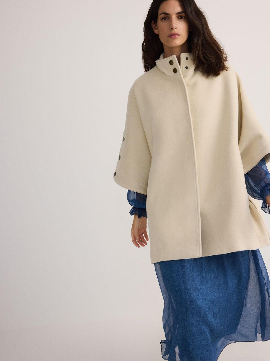 LADIES` COAT - krem - RESERVED - 4