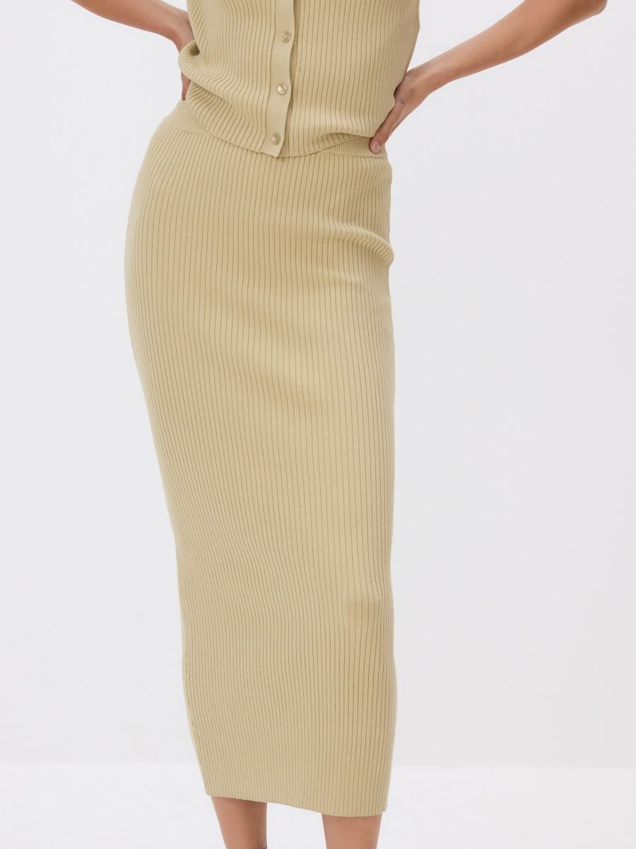 Maxi jersey skirt - pale green - RESERVED