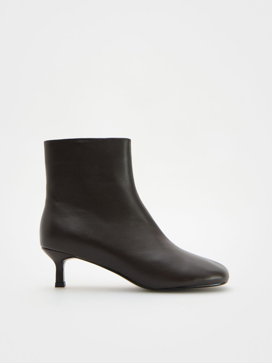 Stivaletti in pelle con tacco - marrone scuro - RESERVED - 6