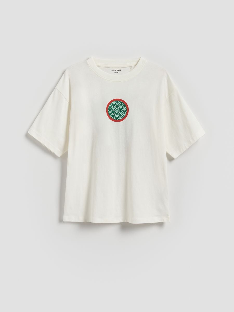 T-shirt z nadrukiem - biały - RESERVED