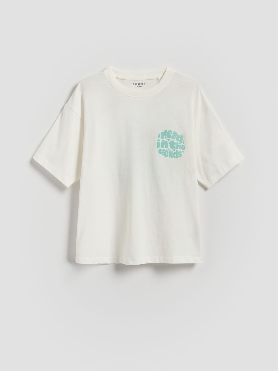 T-shirt with print - cream - RESERVED