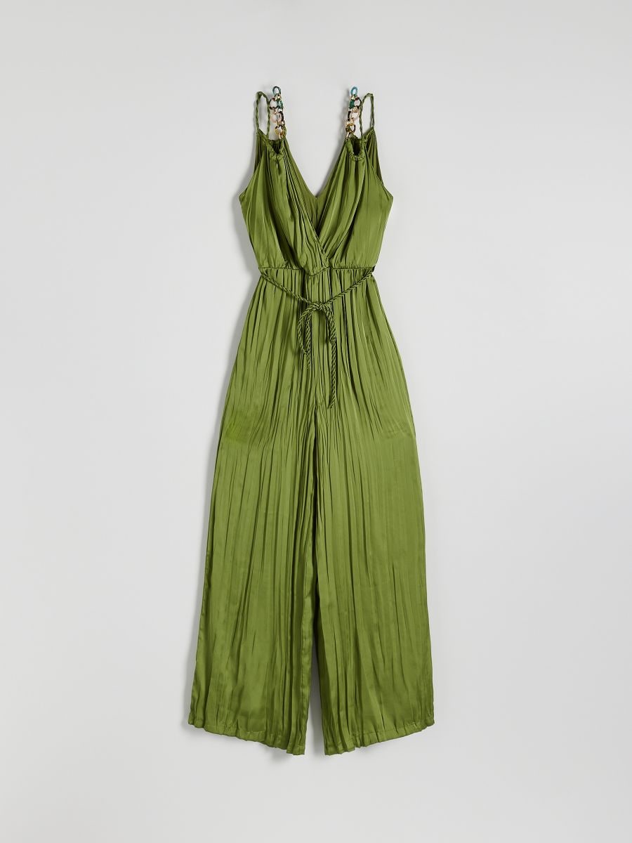 Pleated cami jumpsuit - green - RESERVED - 5