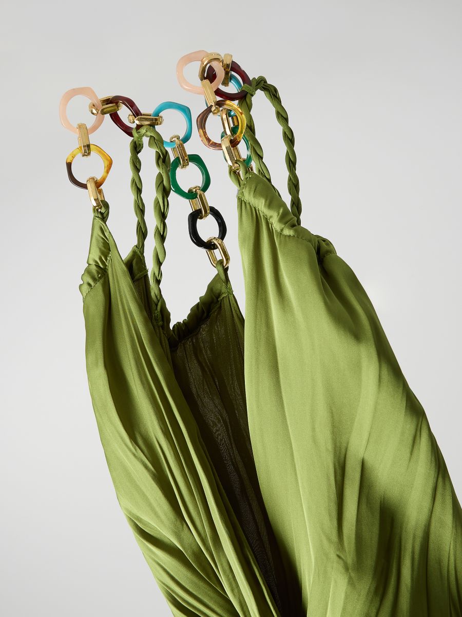 Pleated cami jumpsuit - green - RESERVED - 7