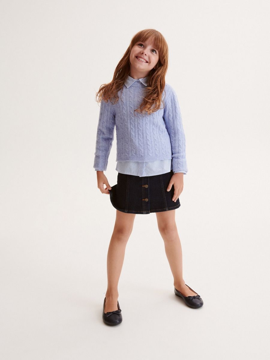 Denim skirt with buttons - navy - RESERVED - 5