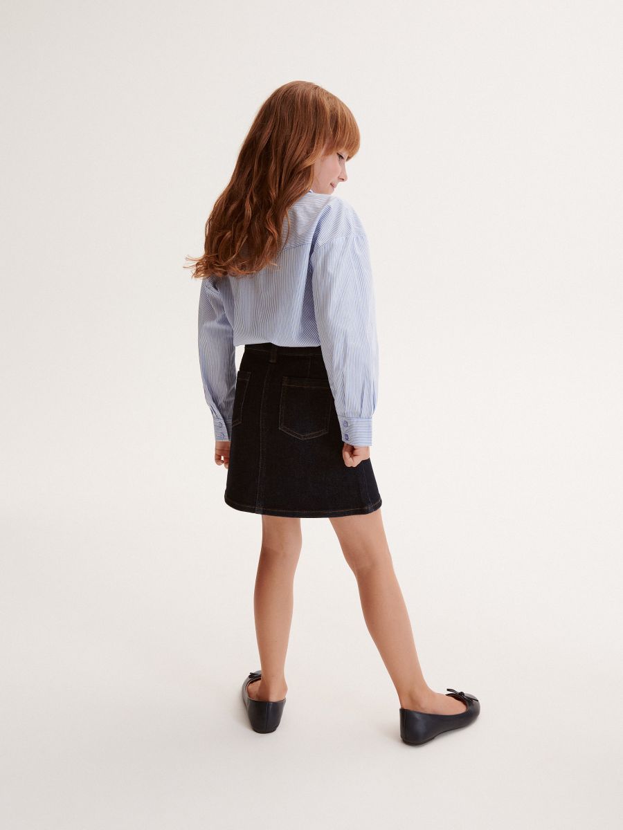 Denim skirt with buttons - navy - RESERVED - 6