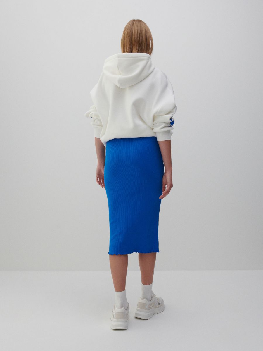 Rok van structuurbreisel - blauw - RESERVED - 3