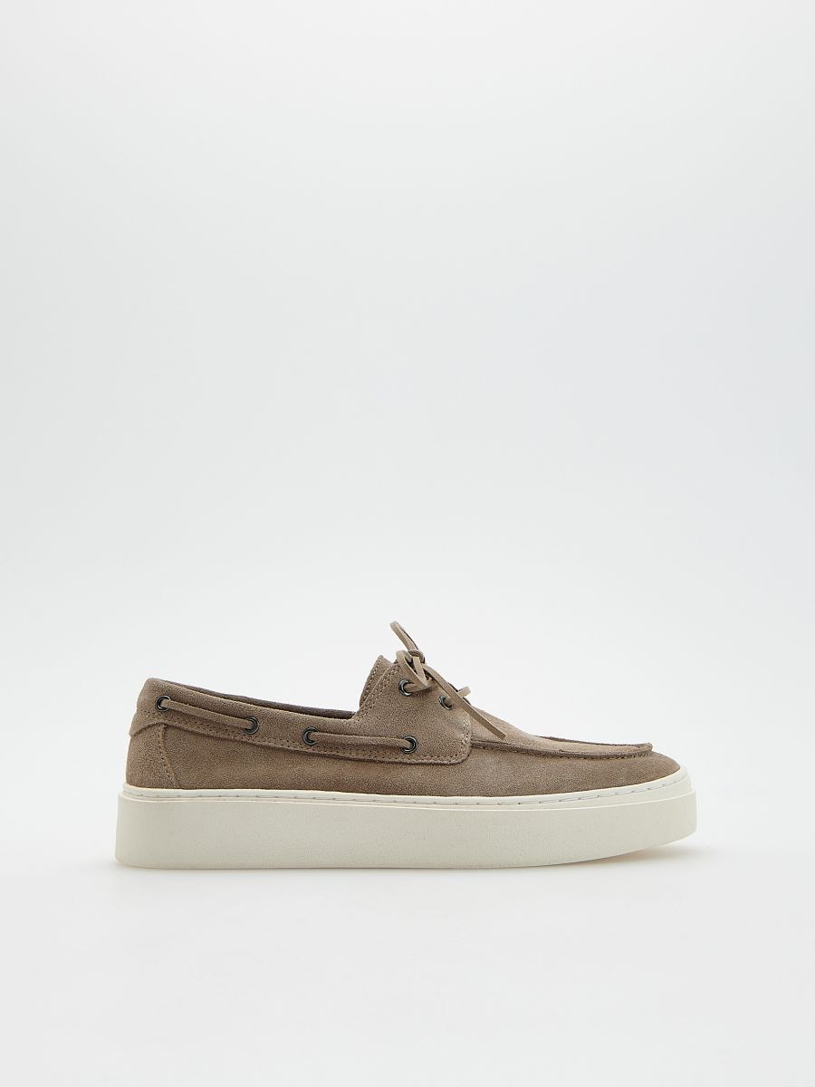 Suede loafers - beige - RESERVED