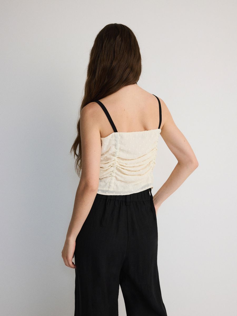 Drape top with straps - cream - RESERVED - 4