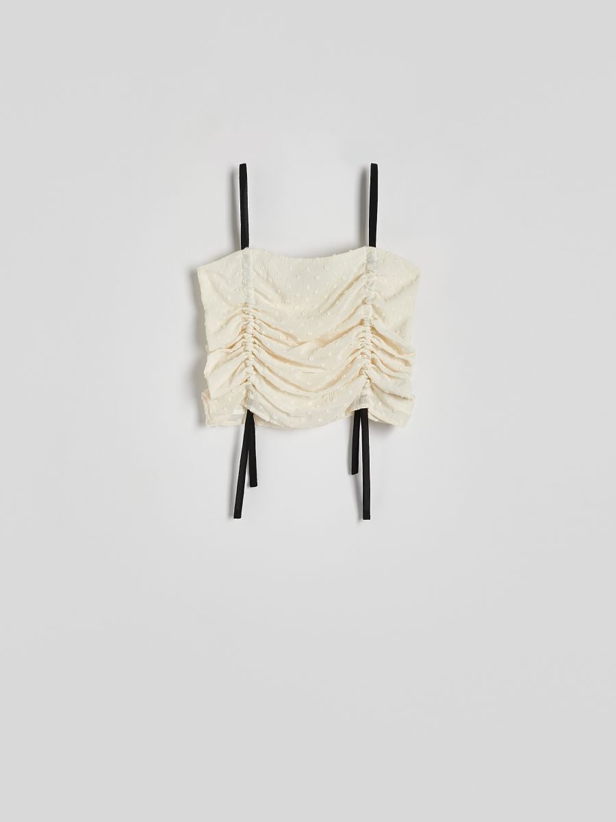 Drape top with straps - cream - RESERVED - 5
