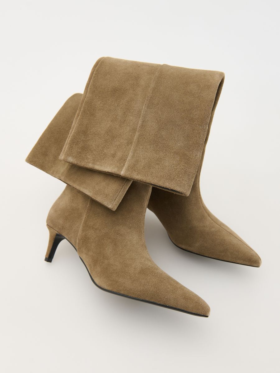 Suede heeled boots - green - RESERVED - 3