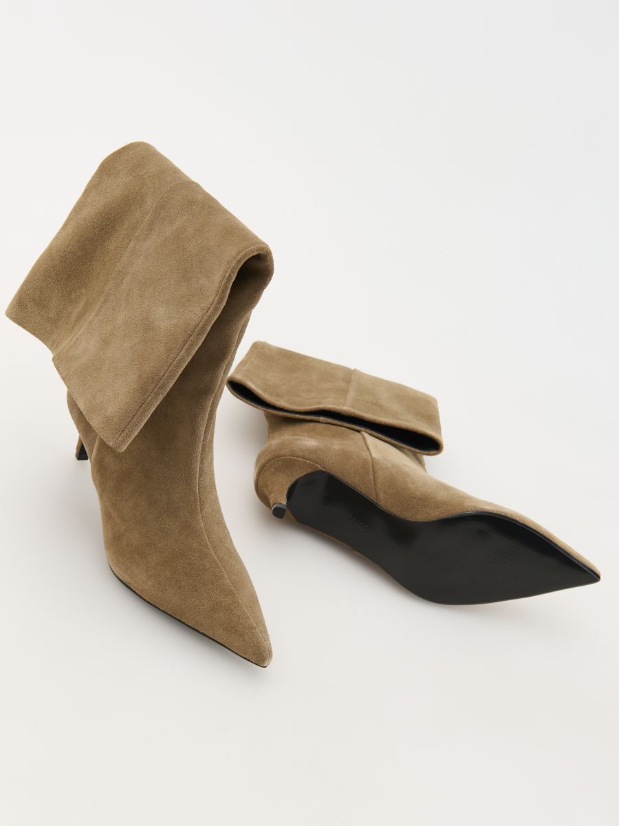 Suede heeled boots - green - RESERVED - 5