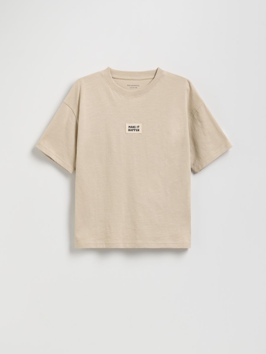 Tricou din bumbac - nude - RESERVED