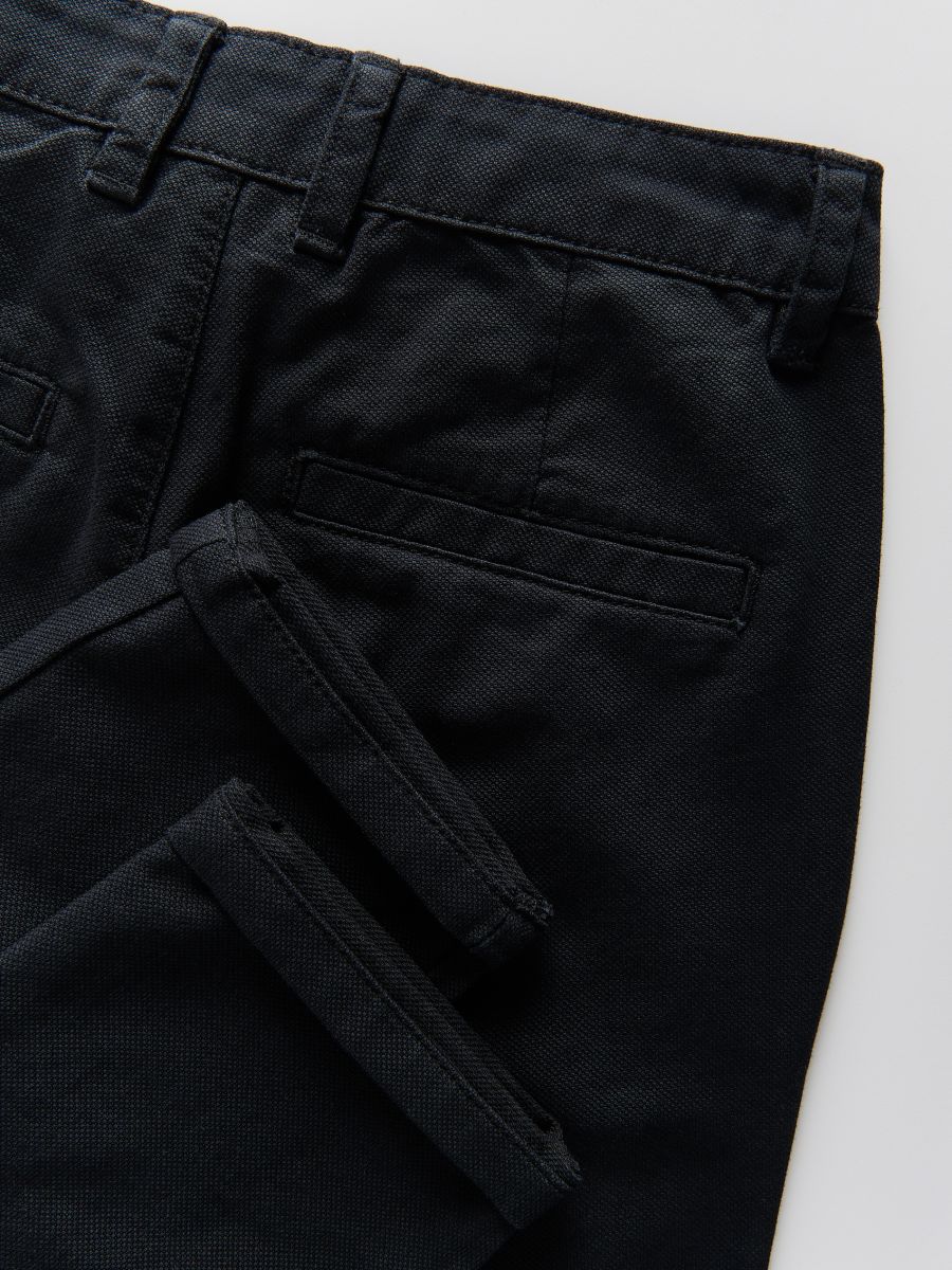 Structural fabric chino trousers with belt - black - RESERVED - 4