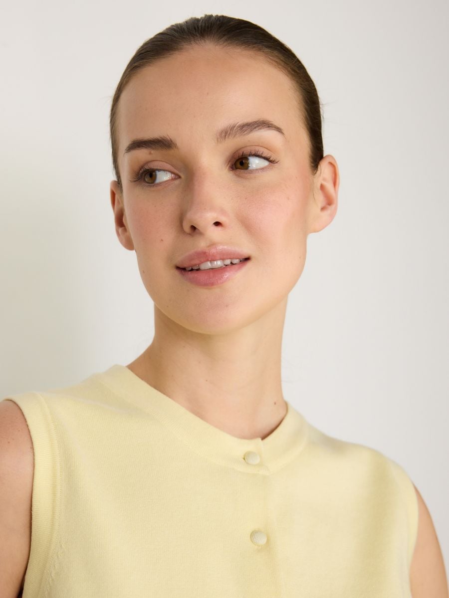 Knitted vest - light yellow - RESERVED - 2