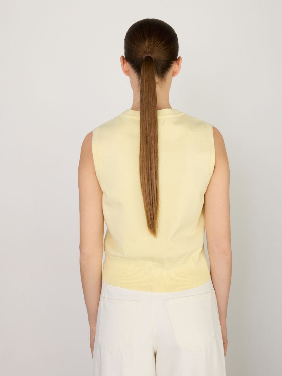 Knitted vest - light yellow - RESERVED - 3