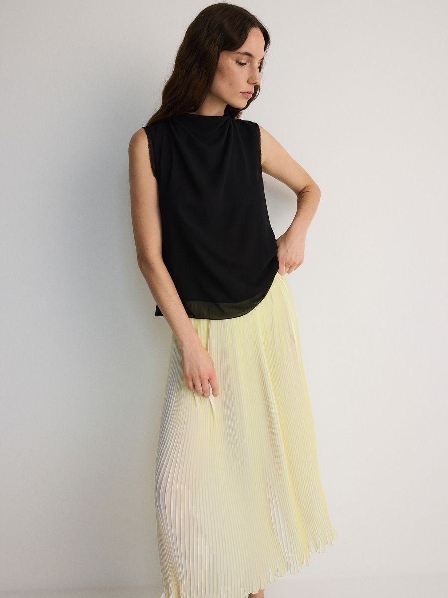 Chiffon knife pleated maxi skirt best sale