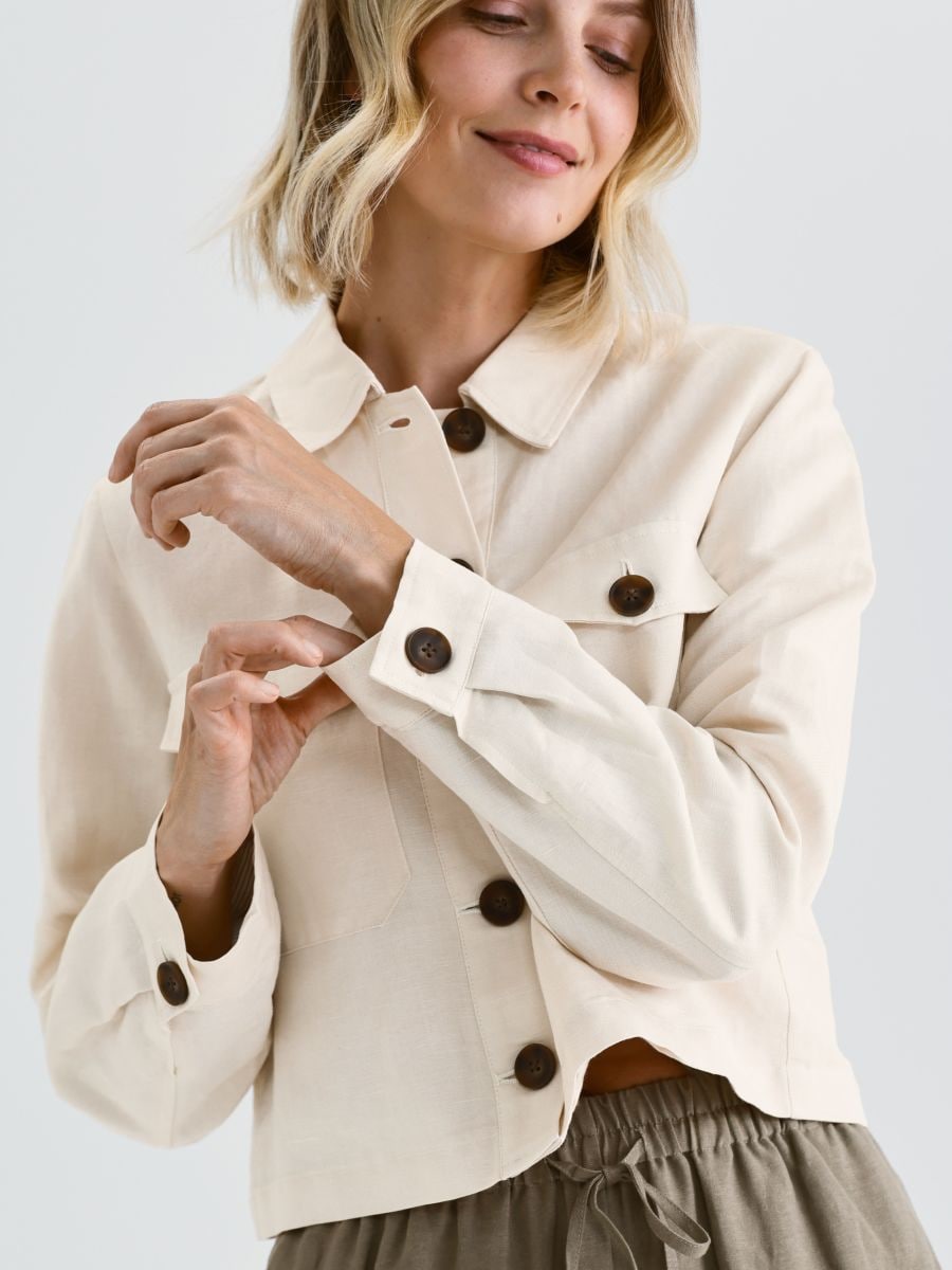 ジャケット・アウター CoiWIRROW / Banboo linen  over coat Tencel™-Linen Jacket | Banana Republic