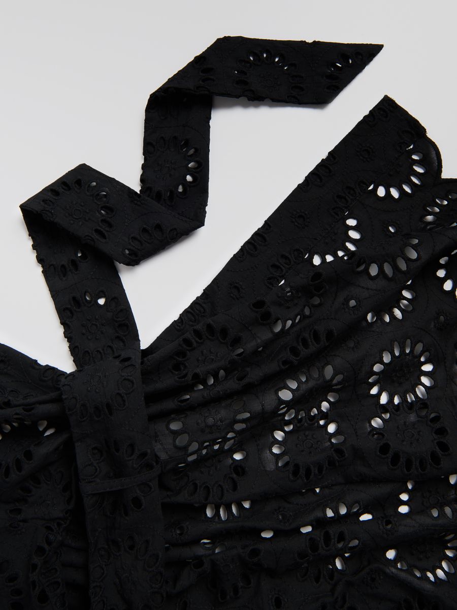 Čipkasto kimono sa vezanjem - crno - RESERVED - 6