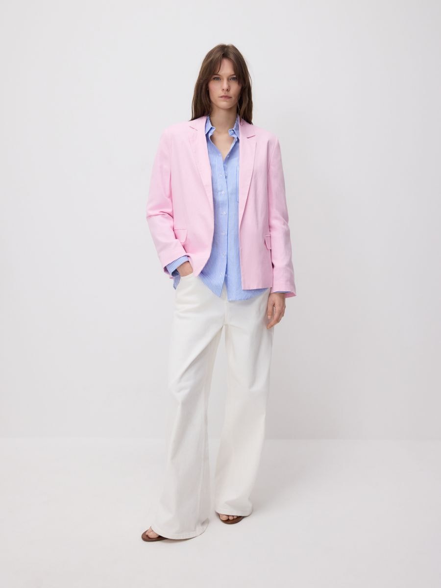 Linen blend jacket - pastel pink - RESERVED - 5