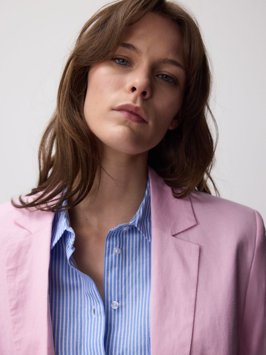 Linen blend jacket - pastel pink - RESERVED - 4