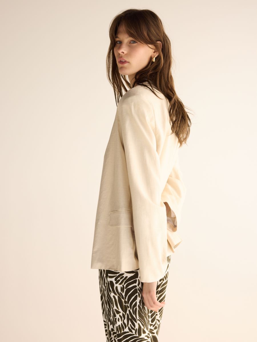 Linen blend jacket - beige - RESERVED - 10