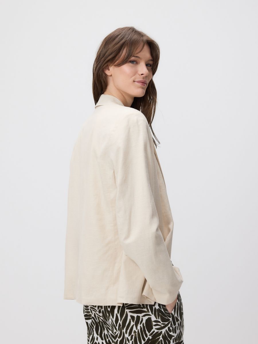 Linen blend jacket - beige - RESERVED - 5