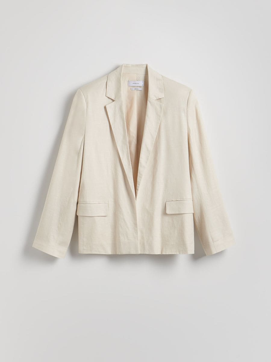 Linen blend jacket - beige - RESERVED - 7