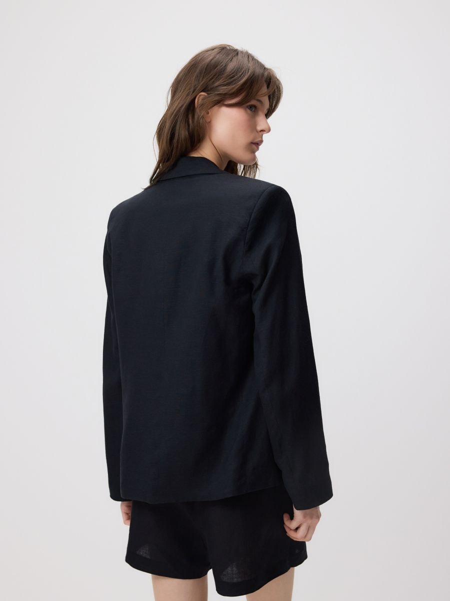 Linen blend jacket - black - RESERVED - 5