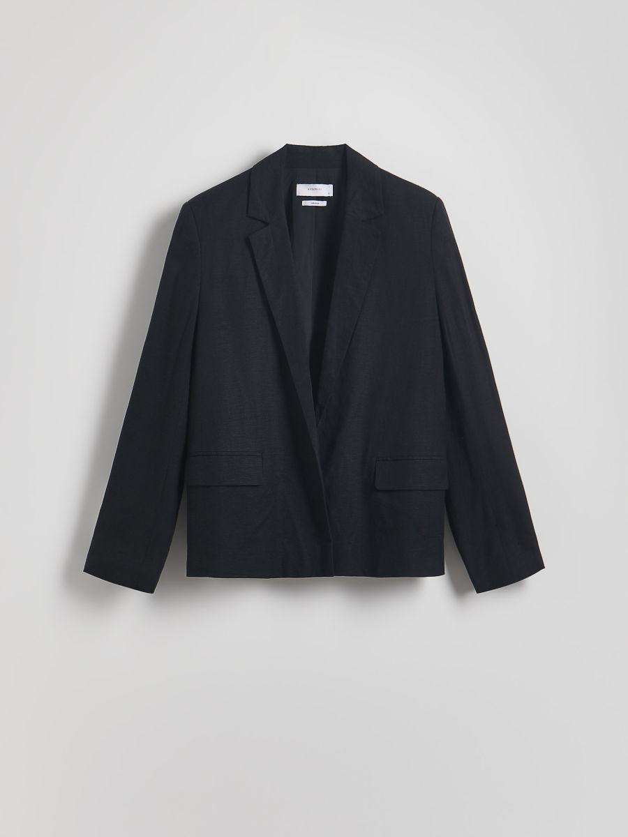 Linen blend jacket - black - RESERVED - 6