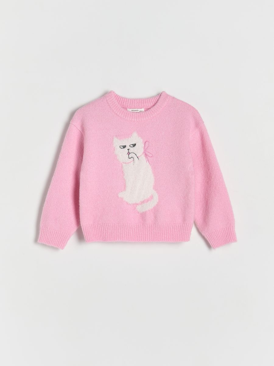 Jumper with cat - bunt - RESERVED