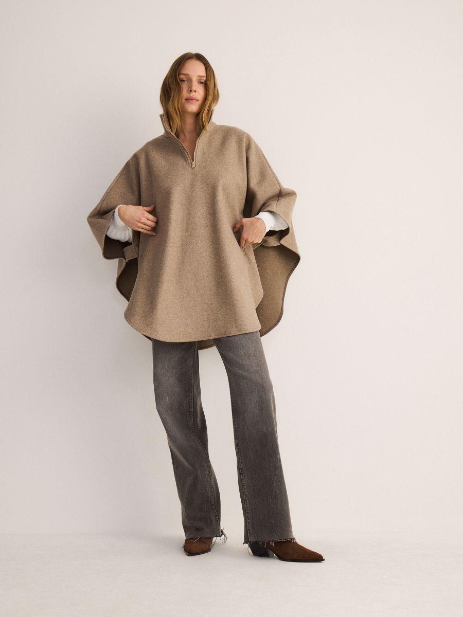 LADIES` PONCHO - taupe - RESERVED - 3