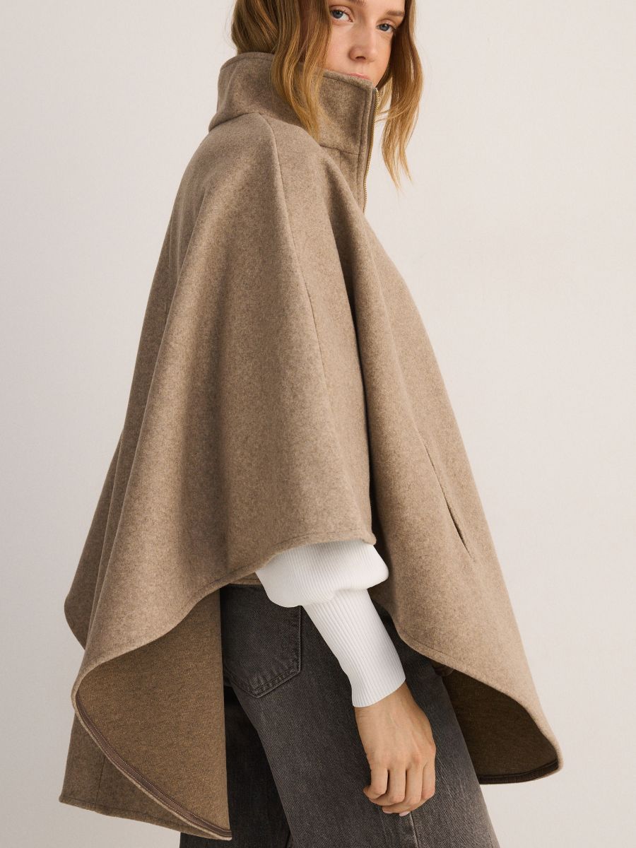LADIES` PONCHO - taupe - RESERVED - 4